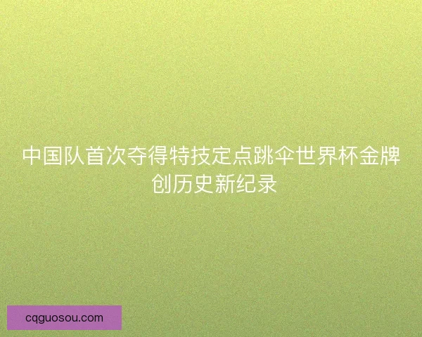中国队首次夺得特技定点跳伞世界杯金牌 创历史新纪录 中国队首次夺得特技定点跳伞世界杯金牌 创历史新纪录